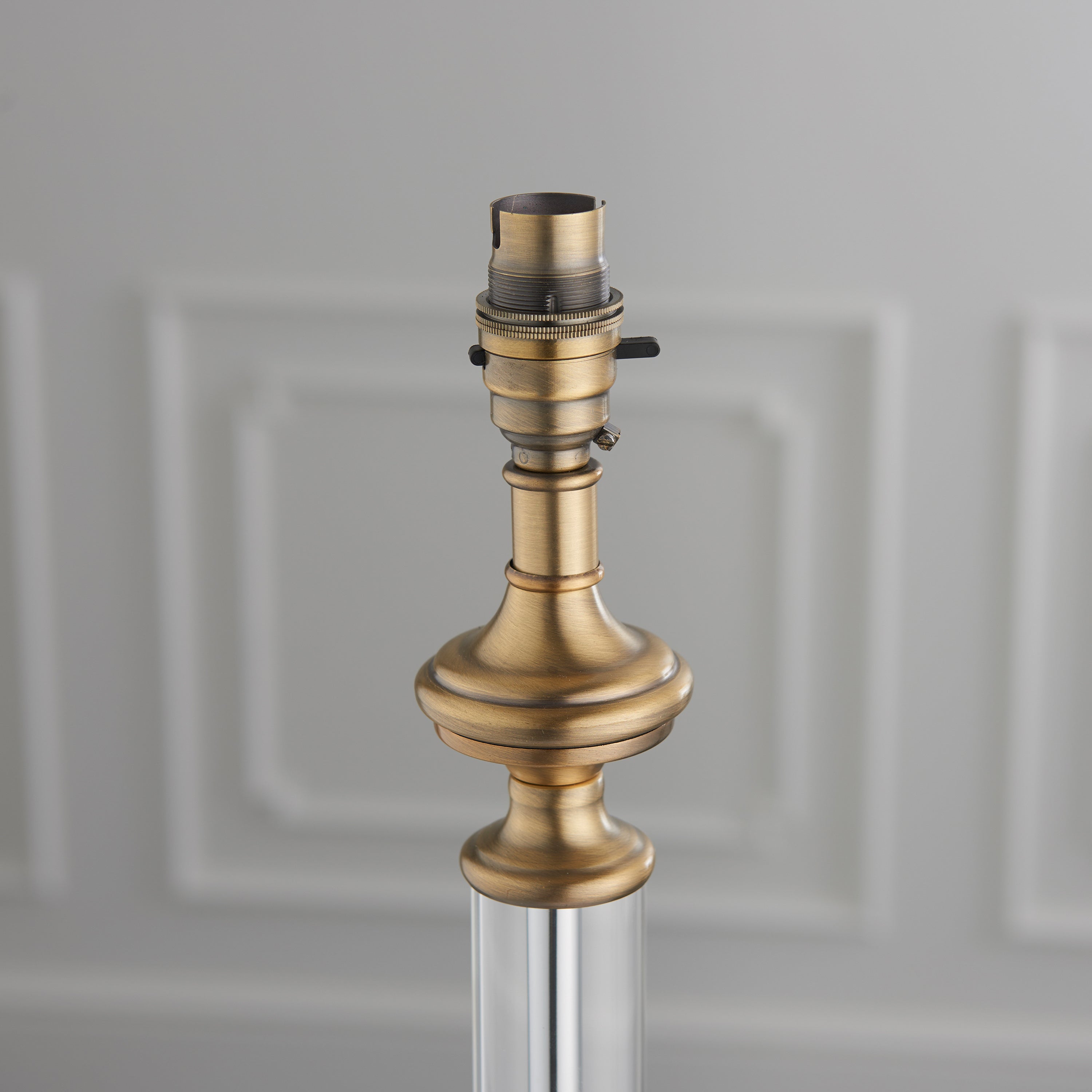 Astorga Antique Brass & Glass Stem Table Lamp